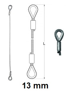 13 mm Stahldrahtseil mit verpressten Kauschen WLL 1.800 kg