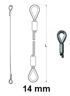 Hebe-Stahlseil mit Kauschen 14 mm