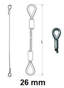 Drahtseil Anschlagseil 26 mm mit Kauschen