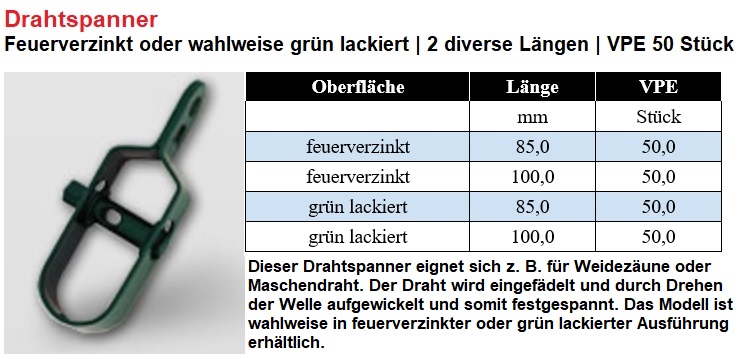 Drahtspanner zum Aufwickeln Drähten 