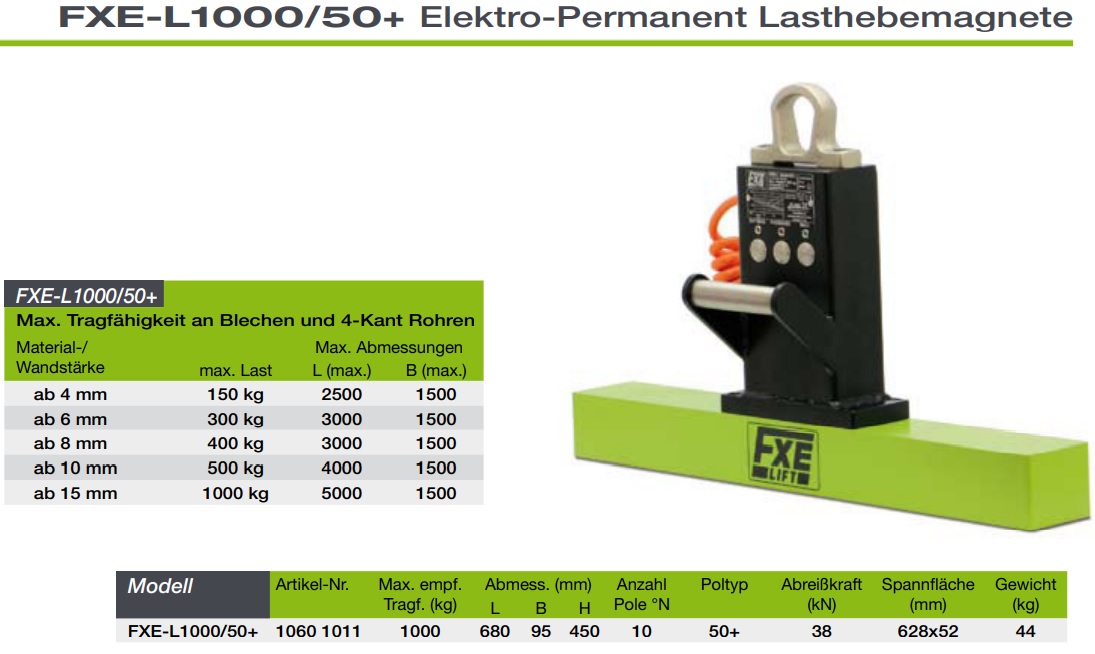 FXE-L1000 Elektro-Hebemagnet Flaig