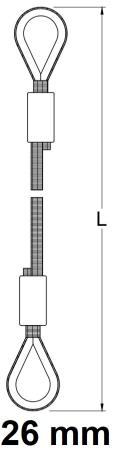 Stahlseil mit Kauschen 26 mm