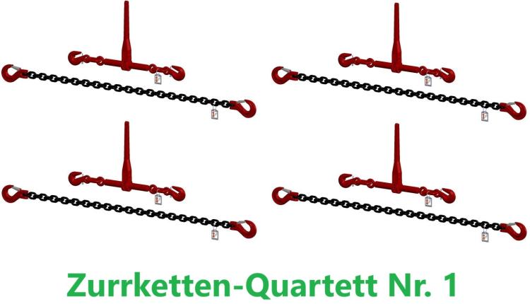 Zurrketten-Quartett Nr. 1 | 2.200 daN LC | 550 daN STF | Länge 2 m